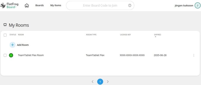 FlatFrog Board registration license flow 5
