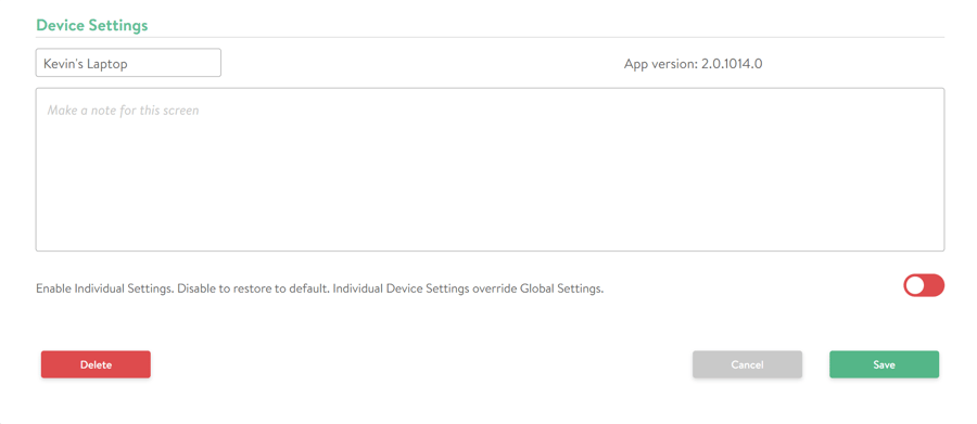 Device Settings